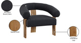 Winston Modern Accent Chair - Stylish Boucle Fabric Design with Solid Wood Legs for Any Room