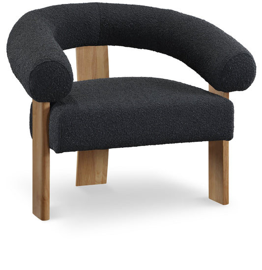 Winston Modern Accent Chair - Stylish Boucle Fabric Design with Solid Wood Legs for Any Room