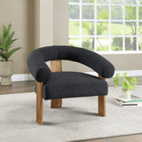 Winston Modern Accent Chair - Stylish Boucle Fabric Design with Solid Wood Legs for Any Room