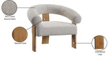 Winston Modern Accent Chair - Stylish Boucle Fabric Design with Solid Wood Legs for Any Room