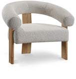 Winston Modern Accent Chair - Stylish Boucle Fabric Design with Solid Wood Legs for Any Room