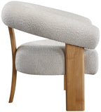 Winston Modern Accent Chair - Stylish Boucle Fabric Design with Solid Wood Legs for Any Room