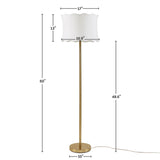 Textured Ceramic Floor Lamp with Scallop-Shaped Shade, Gold