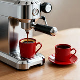 3.5 oz Porcelain Espresso Cups with Saucers, Set of 2