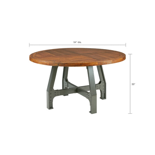 Industrial Round Dining Table with Adjustable Height *