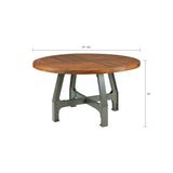 Industrial Round Dining Table with Adjustable Height *