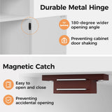 Nightstand Set of 2, White End Table with Charging Station