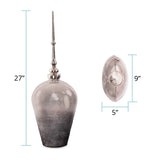 Venetia Ebony Glass Bottle with Aluminium Spired Lid - Tall