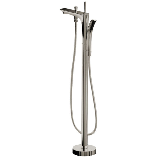 Kase 1-Handle Freestanding Claw Foot Tub Faucet with Hand Shower in Brushed Nickel