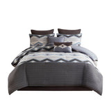 Cabin-Inspired Comforter Set in Rustic Geometric Print, Blue