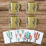 Cactus Coffee Mug and Coaster 8PC Set