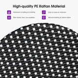 PURPLE LEAF Patio Oversized Backrest Bar Height Stool Set of 2 Outdoor Round Barstools Aluminum Frame Woven Rattan for Indoor Kitchen Dining Bistros Cafe Restaurant