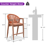 PURPLE LEAF Outdoor Bar Stools Set of 2 – Counter Stools Bar Stools with Aluminum Frame & Backrest for Patio, Kitchen Island & Bistro Stools