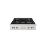 ZLINE 30" Paramount Gas Rangetop DuraSnow® Stainless Steel SRTS-30