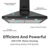 CIARRA 30 Inch Wall Mount Range Hood Black Stove Hood with 3-speed Extraction CAB75206P-OW