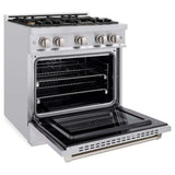 ZLINE 30" Select Dual Fuel Range Gas Cooktop Electric Convection Oven Stainless Steel Brass Burners HDR-BR-30