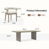 PURPLE LEAF Patio Dining Set Luxury Modern Conversation Set Aluminum Large Rectangle Dining Table and Chairs with Olefin Cushion Outdoor Furniture Set for Garden Porch Deck Backyard