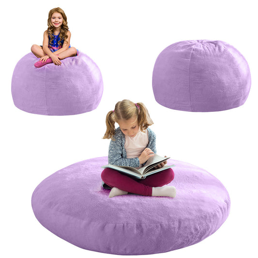 MAXYOYO 2-in-1 Kids Bean Bag Chair, Convertible Kids Bean Bag Bed, Floor Pillow (Purple)