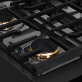 ZLINE 30" Paramount Gas Rangetop Black Stainless Steel Champagne Bronze SRTBZ-30-CB