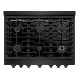 ZLINE 36 in.Gas Range, Convection Gas Oven, Black Stainless Steel, SGRB-36