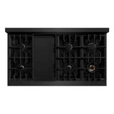 ZLINE 48" Dual Fuel Range, Gas Cooktop, Electric Convection Oven Black Stainless Steel, CDRB-48