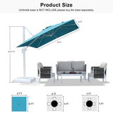 PURPLE LEAF Morden White Outdoor Umbrella Premium Aluminum Patio Cantilever Pool Sun Umbrellas
