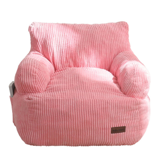 MAXYOYO Kids Bean Bag Chair, Stuffed Toddler Bean Bag Sofa with Filler Bean Bag Chair for Boys and Girls, Pink