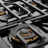 ZLINE 48" Paramount Gas Rangetop Black Stainless Steel Champagne Bronze SRTBZ-48-CB