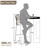PURPLE LEAF Outdoor Bar Stool Set of 6, Wicker Chairs Bar Chairs with Cushion, All-Weather Patio Furniture kitchen stools