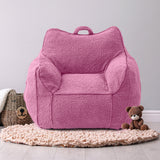 MAXYOYO Kids Bean Bag Chair, Sherpa Bean Bag Couch with Decorative Edges for children's room (Pink)