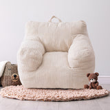 MAXYOYO Kids Bean Bag Chair, Corduroy Bean Bag Couch with Armrests for Children's Room (White)