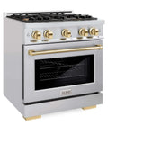 ZLINE 30" Select Dual Fuel Range Gas Cooktop Electric Convection Oven Stainless Steel Gold HDRZ-30-G