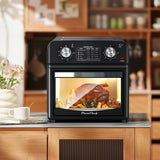 【USED】 Plum Chef Air Fryer, 13QT,360° Hot Air Circulation for Healthy Oil-Free Cooking,Multifunctional Convection Toaster Oven Air Fryer Combo, Adjustable Temp & Time Control, Stainless Steel Contertop Oven