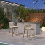 PURPLE LEAF Outdoor Bar Stool Set of 6, Wicker Chairs Bar Chairs with Cushion, All-Weather Patio Furniture kitchen stools