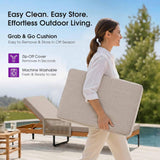 PURPLE LEAF Outdoor Chaise Lounge Patio Lounge Chair Recliner with Side Table and Cushion for Poolside Balcony Backyard