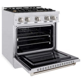 ZLINE 30" Select Dual Fuel Range Gas Cooktop Electric Convection Oven DuraSnow® Stainless Steel Brass Burners HDRS-BR-30