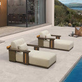PURPLE LEAF Outdoor Chaise Lounge Chair Aluminum Patio Lounge Chair with Pillow Lounger Recliner Chiar for Beach Pool Lawn Tanning Lounge