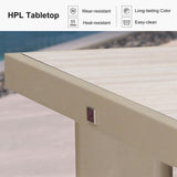 PURPLE LEAF Round & Rectangle Outdoor Dining Table HPL Aluminum Tabletop Modern Dining Table for Deck Kitchen