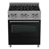 ZLINE 30" Bundle Range RAS-BLM-30 & Range Hood 8654BLM-30, 2KP-RASBLMRH30