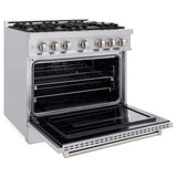 ZLINE 36" Classic Gas Range, Convection Gas Oven, Stainless Steel, Brass Burners, CGR-BR-36