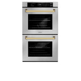 ZLINE 30"Professional True Convection Double Wall Oven, Air Fry, Self Clean, Stainless Steel, Gold WADZ-30-G