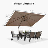 PURPLE LEAF Patio Cantilever Umbrella with Aluminum Offset Hanging for Pool Garden Deck