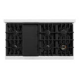 ZLINE 48" Select Dual Fuel Range Gas Cooktop Electric Convection Oven DuraSnow® Stainless Steel Black Matte Door HDRS-BLM-48