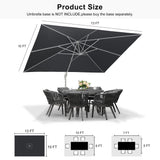 PURPLE LEAF Morden White Outdoor Umbrella Premium Aluminum Patio Cantilever Pool Sun Umbrellas