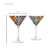 Renaissance Holiday Stained Glass Windows, (Martini Glasses)