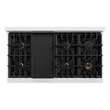ZLINE 48" Select Dual Fuel Range Gas Cooktop Electric Convection Oven DuraSnow® Stainless Steel Brass Burners HDRS-BR-48