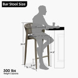PURPLE LEAF Outdoor Bar Stool Set of 6, Wicker Chairs Bar Chairs with Cushion, All-Weather Patio Furniture kitchen stools