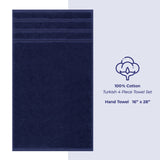 American Soft Linen 100%  Cotton Turkish Towels, 4 Pack Hand Towel Set, Super Soft, Absorbent, Quick Dry Premium Towels