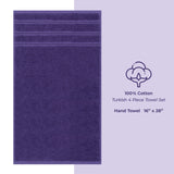 American Soft Linen 100%  Cotton Turkish Towels, 4 Pack Hand Towel Set, Super Soft, Absorbent, Quick Dry Premium Towels