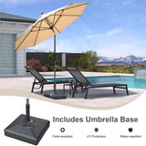 PURPLE LEAF Crank and Tilt Rectangular Outdoor Patio Market Umbrella with Base